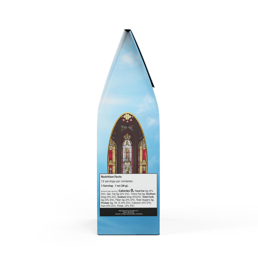 Nutrition facts on a stained glass image